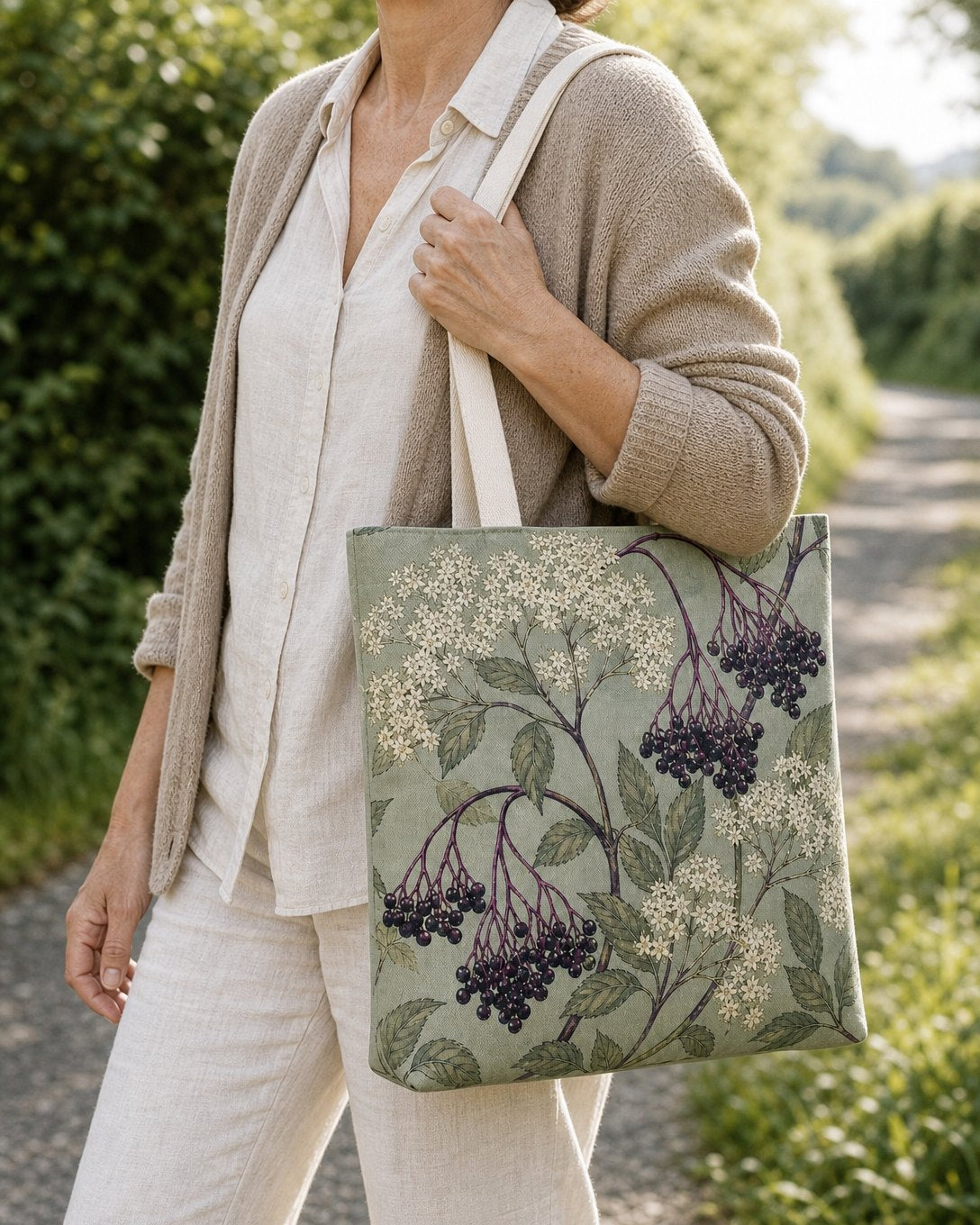 Elderflower Lace Tote Bag, image 5