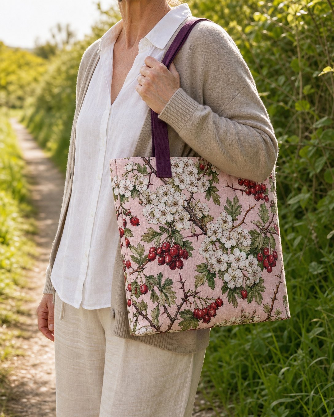 Hawthorn in May Tote Bag, image 5