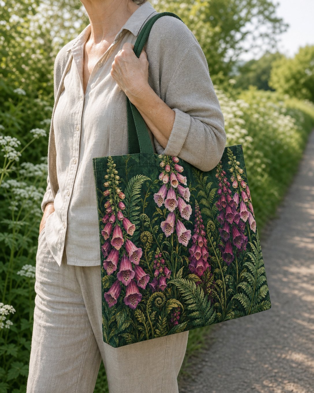 Foxglove Dell Tote Bag, image 5