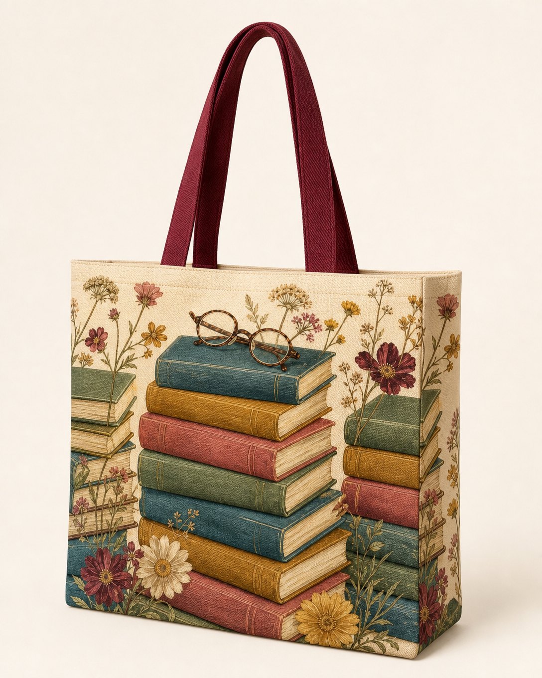 Stacked Spines Tote Bag, image 3