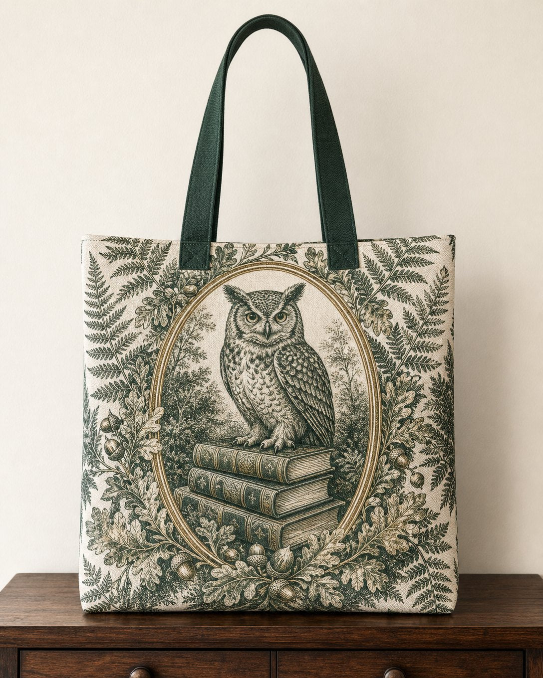 Owl Bookplate Tote Bag, image 1