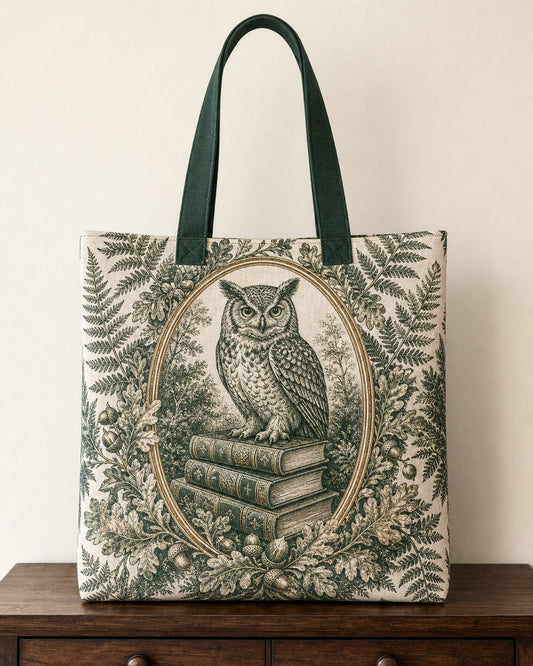 Owl Bookplate Tote Bag, image 1