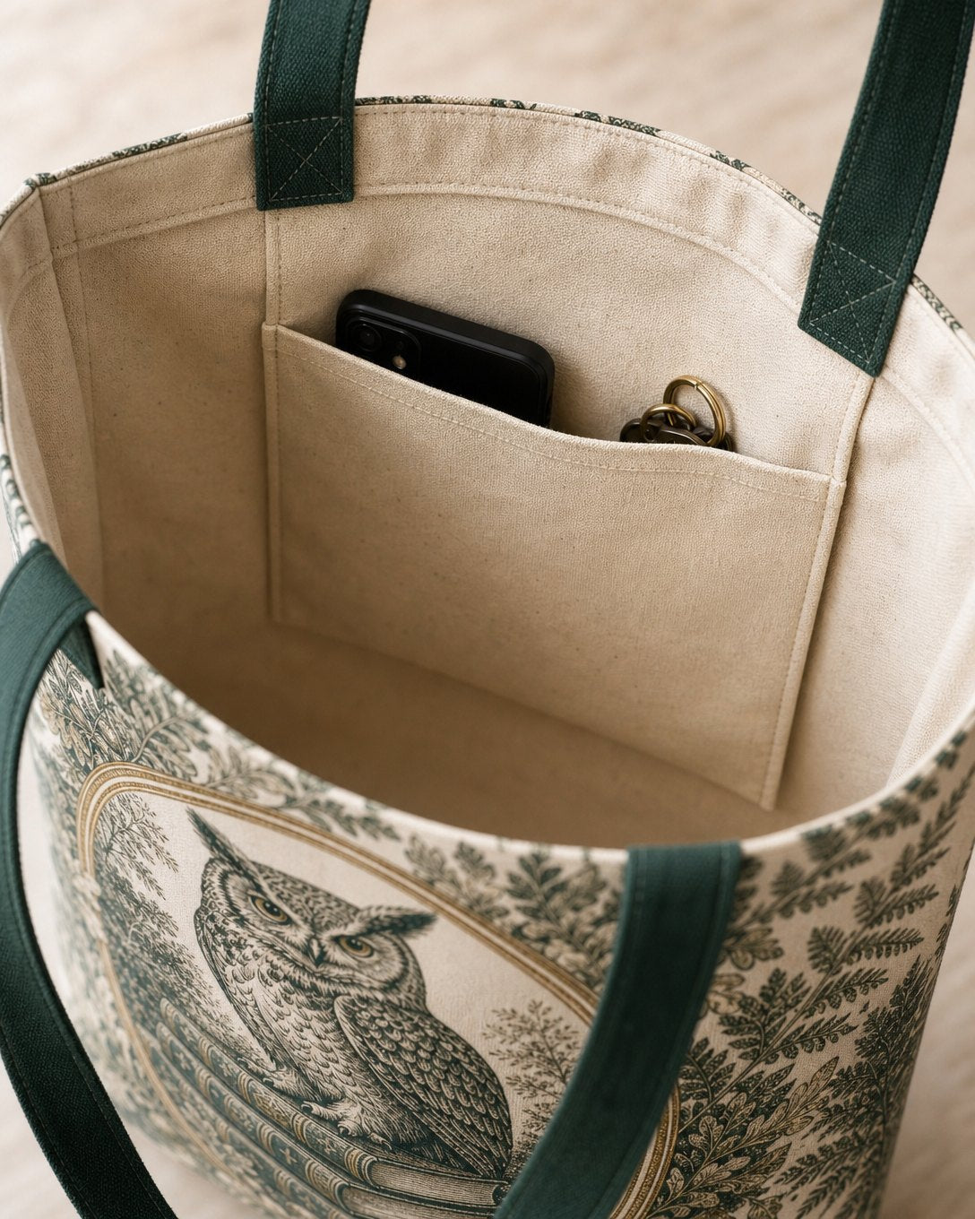 Owl Bookplate Tote Bag, image 4